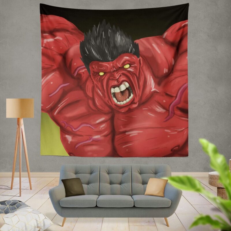 Thunderbolt Ross Red Hulk Marvel Comics Wall Hanging Tapestry