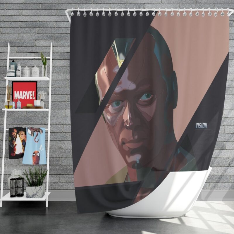Vision Marvel American Comics Super Hero Shower Curtain