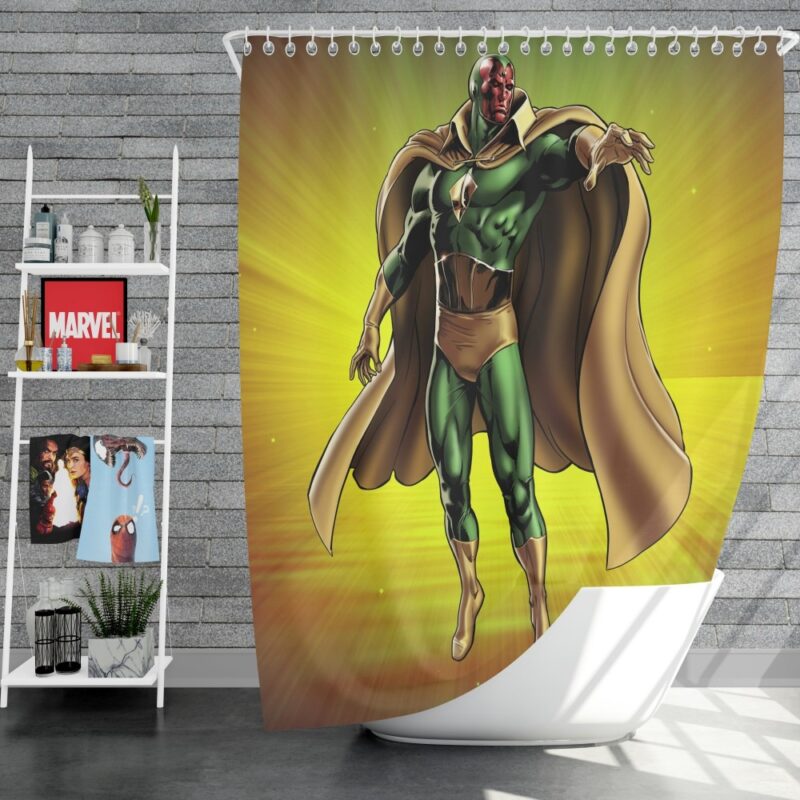 Vision Marvel Comics Avengers AI Shower Curtain