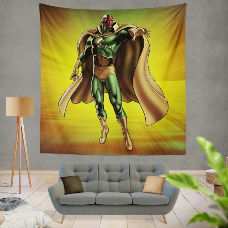 Vision Marvel Comics Avengers AI Wall Hanging Tapestry