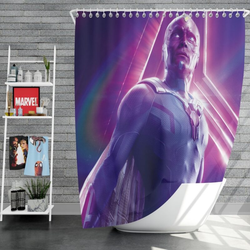 Vision in Marvel Avengers Infinity War Paul Bettany Shower Curtain
