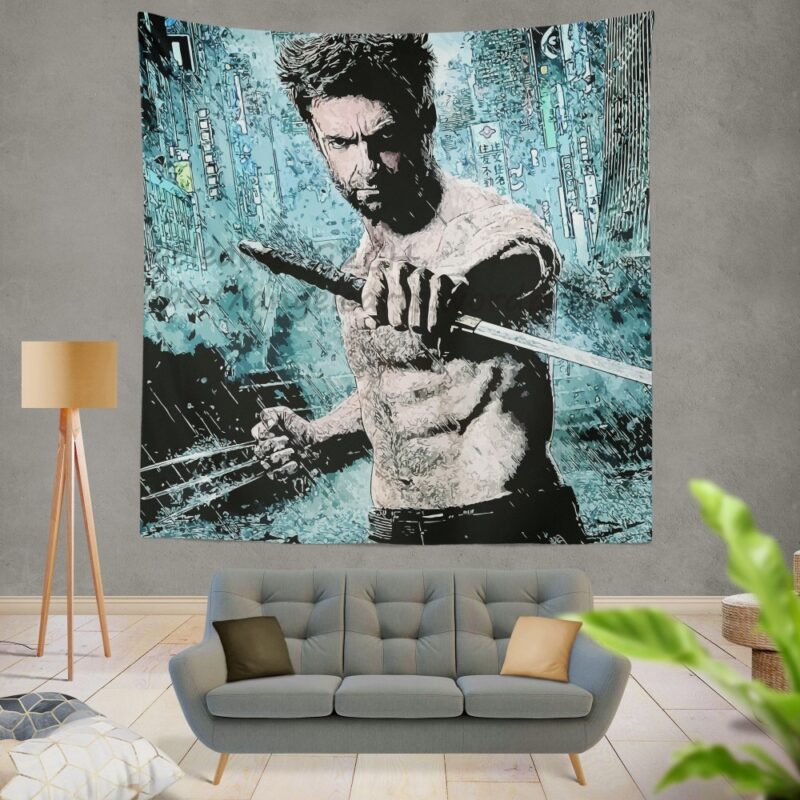 Wolverine Hugh Jackman Resurrection Marvel  Wall Hanging Tapestry