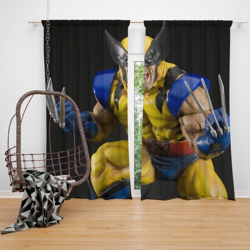 Wolverine X-Men Figurine Marvel Comics Bedroom Window Curtain