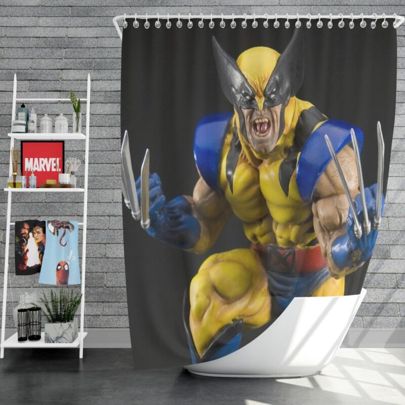 Wolverine X-Men Figurine Marvel Comics Shower Curtain