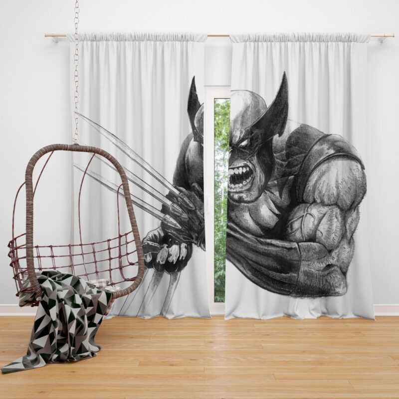 Wolverine and Hulk Fight Marvel Comics Bedroom Window Curtain
