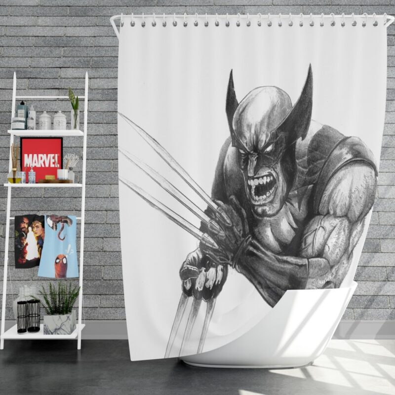 Wolverine and Hulk Fight Marvel Comics Shower Curtain