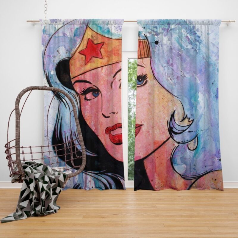 Wonder Woman Amazonian DC Comics Bedroom Window Curtain