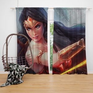 Wonder Woman DC Comics Woman Warrior Bedroom Window Curtain