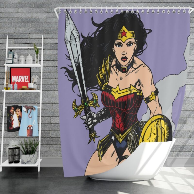 Wonder Woman Justice League DC Comics Shower Curtain