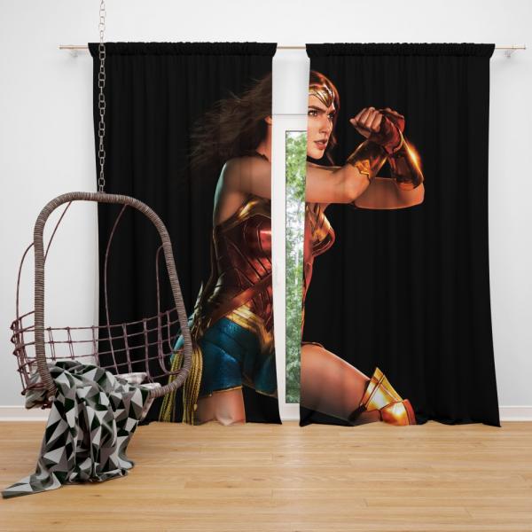 Wonder Woman Justice League Gal Gadot Bedroom Window Curtain