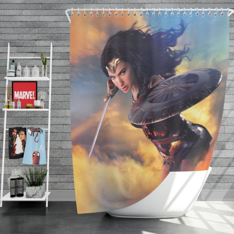 Wonder Woman Movie Diana of Themyscira Gal Gadot Shower Curtain