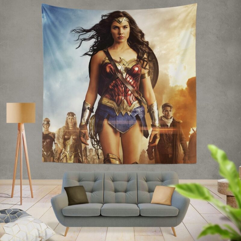 Wonder Woman Movie Gal Gadot Chris Pine Wall Hanging Tapestry