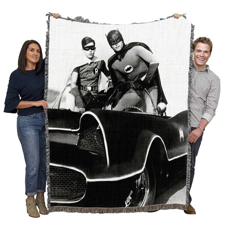 Batman Robin TV Show DC Comics Adam West Burt Ward Woven Blankets