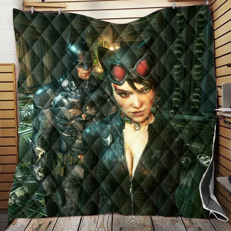 Batman and Catwoman Arkham Knight Quilt Blankets