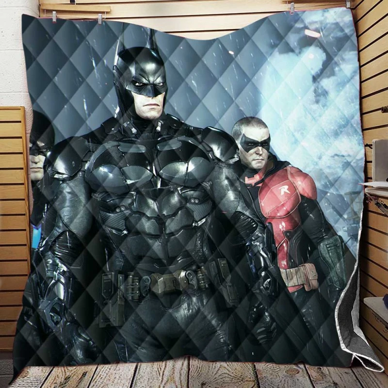 Batman and Robin Arkham Night Video Game Quilt Blankets