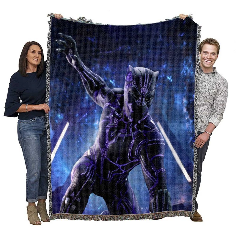 Black Panther the Fictional Superhero Woven Blankets