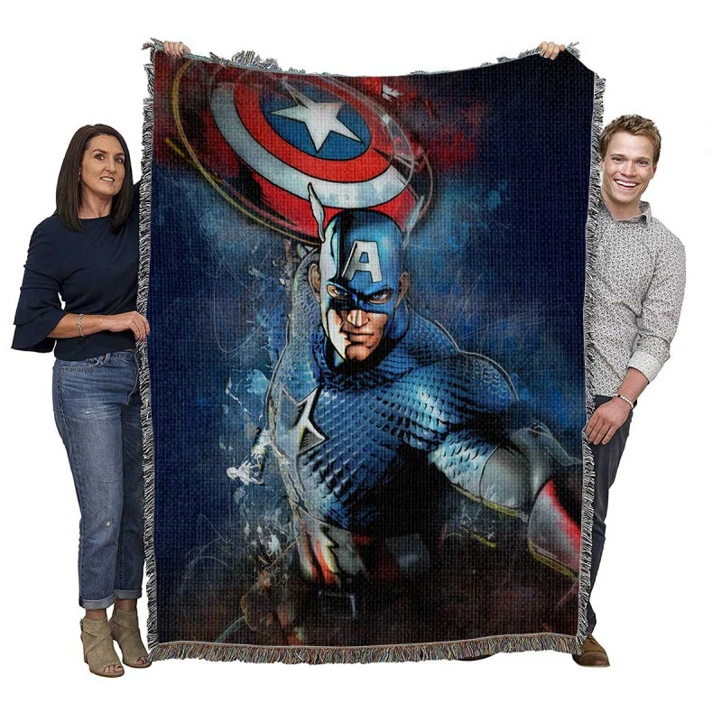 Captain America Marvel Comics Secret Defenders Woven Blankets