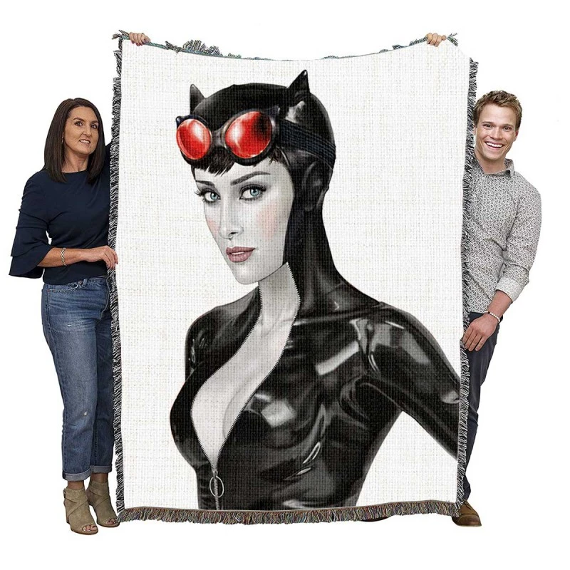 Catwoman Knight Model Arkham Legend Woven Blankets