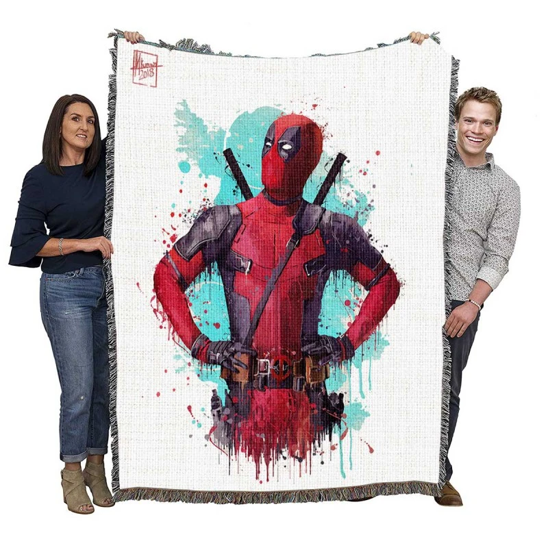 Deadpool Artwork Woven Blankets
