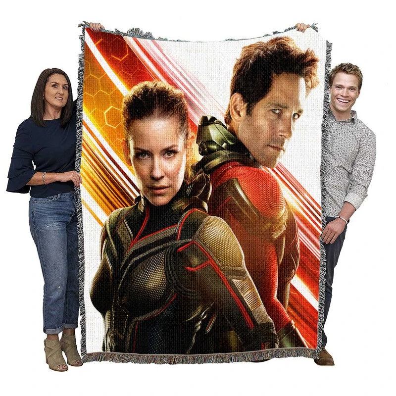 Evangeline Lilly and Paul Rudd Ant-Man Movie Woven Blankets