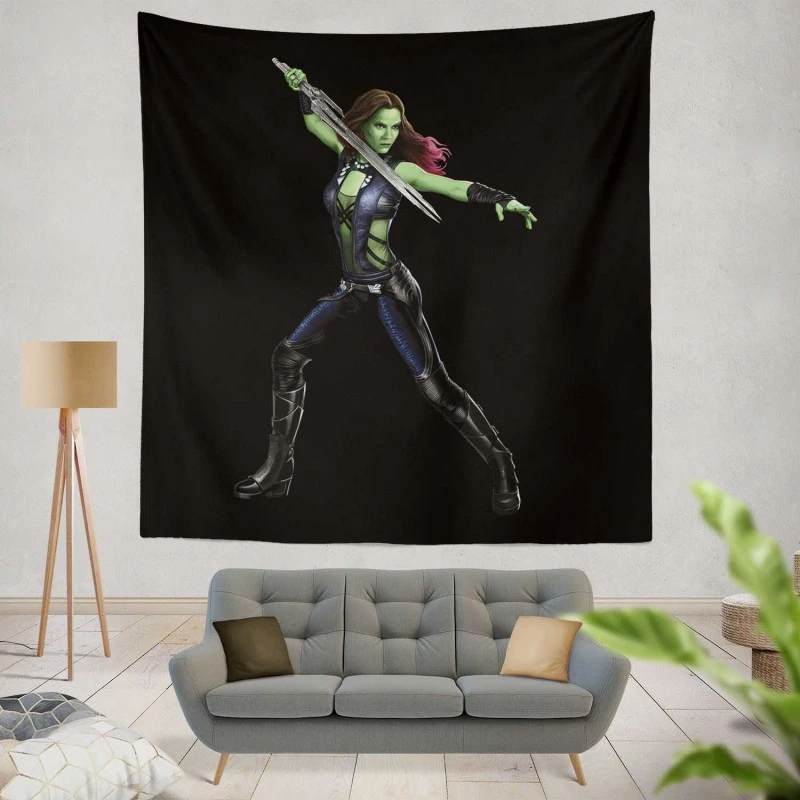 Gamora in Guardians Of The Galaxy Movie Wall Tapestry