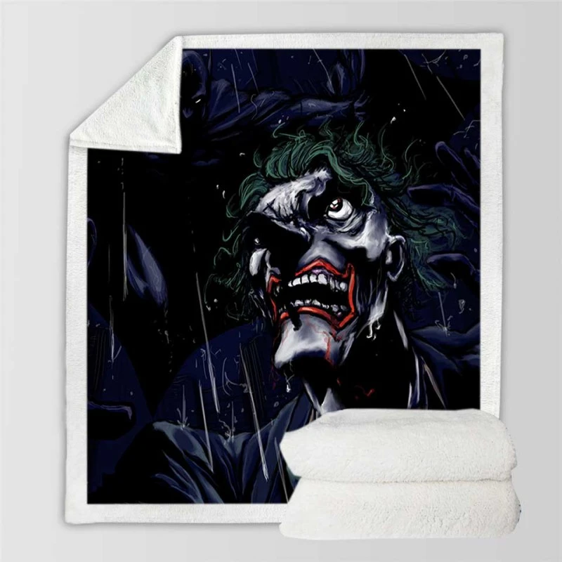 Joker The Clown Prince of Crime Sherpa Fleece Blankets
