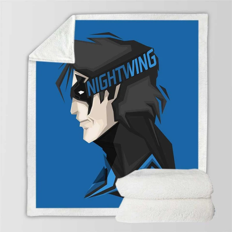 Nightwing DC Comics Logo Sherpa Fleece Blankets
