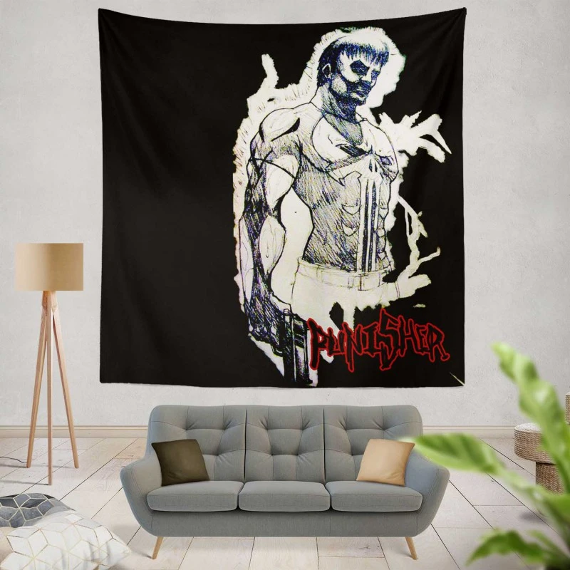 Punisher In the Blood Marvel Comics Wall Tapestry