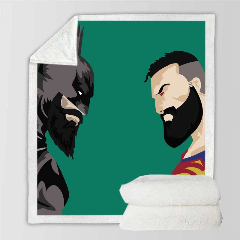 Superman Beard DC Comics Justice League Sherpa Fleece Blankets