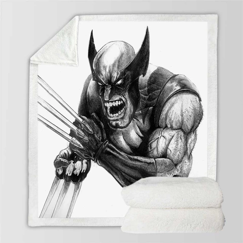 Wolverine and Hulk Fight Marvel Comics  Sherpa Fleece Blankets