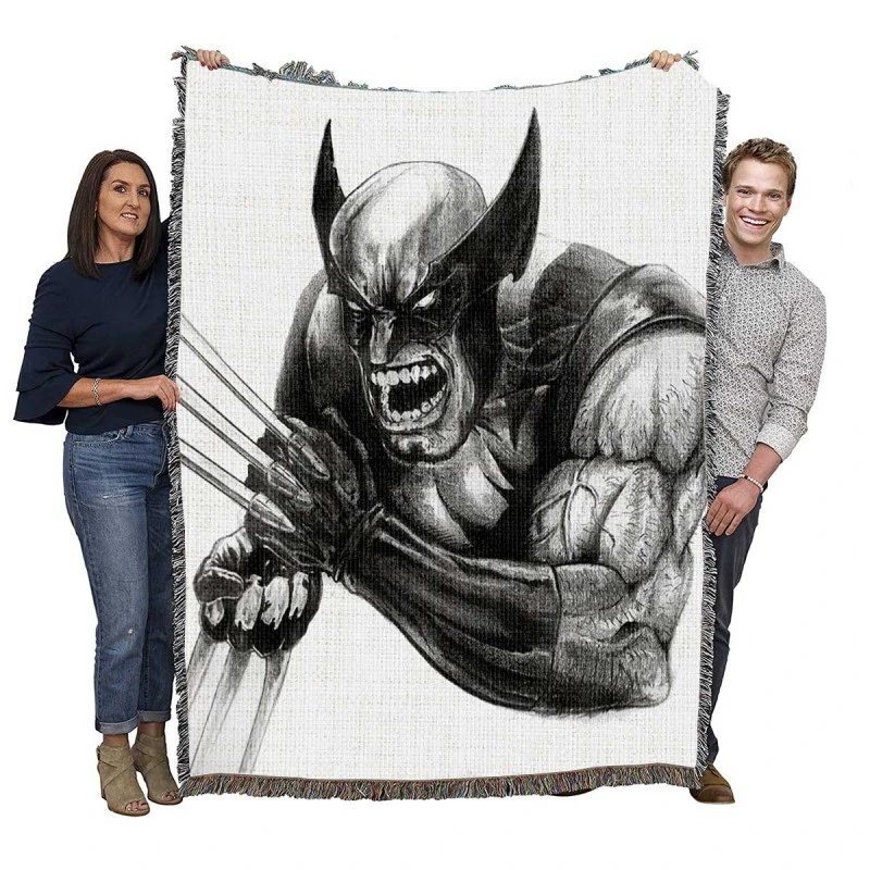 Wolverine and Hulk Fight Marvel Comics  Woven Blankets