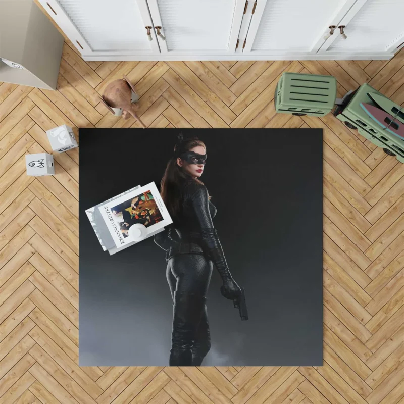 Anne Hathaway Catwoman in The Dark Knight Rises Floor Rug