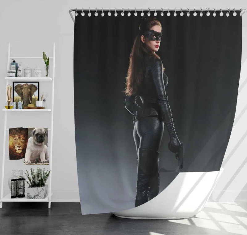 Anne Hathaway Catwoman in The Dark Knight Rises Shower Curtain