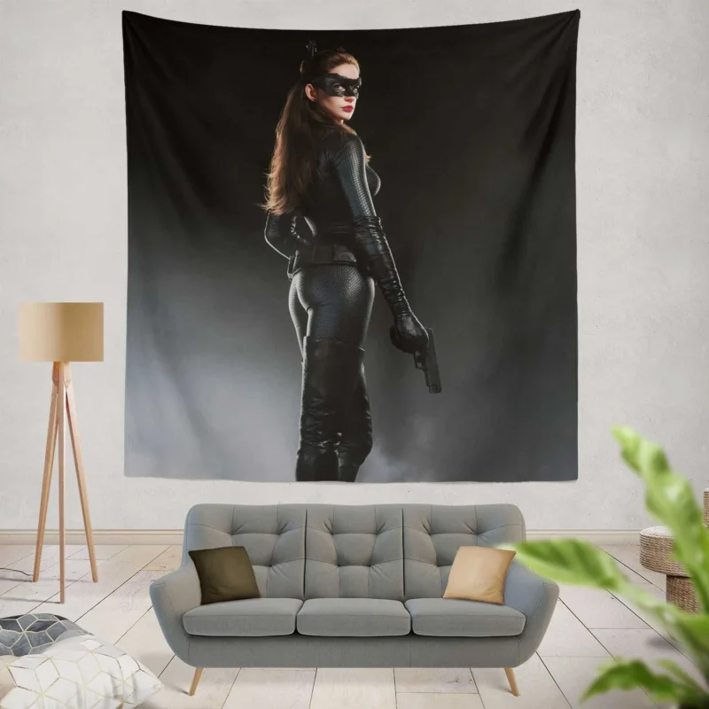 Anne Hathaway Catwoman in The Dark Knight Rises  Wall Tapestry