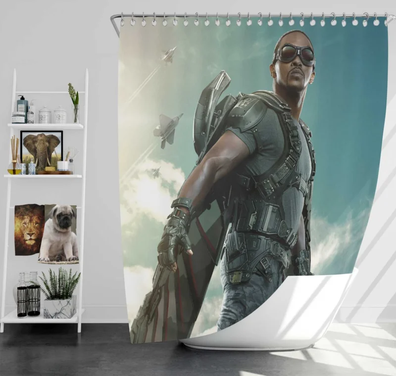 Anthony Mackie Iconic Role as Falcon Shower Curtain
