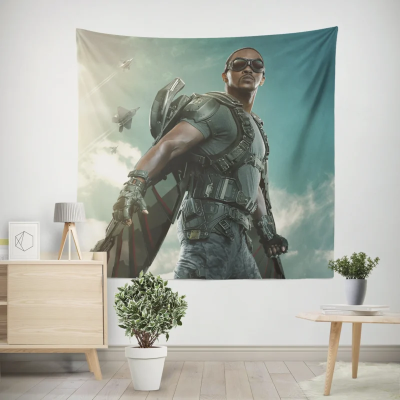 Anthony Mackie Iconic Role as Falcon  Wall Tapestry
