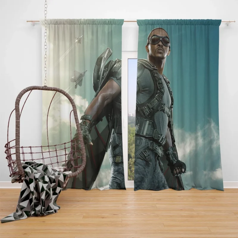 Anthony Mackie Iconic Role as Falcon Window Curtain