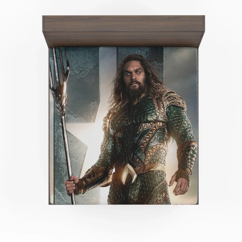 Aquaman in Justice League: Jason Momoa Heroic Role Fitted Sheet