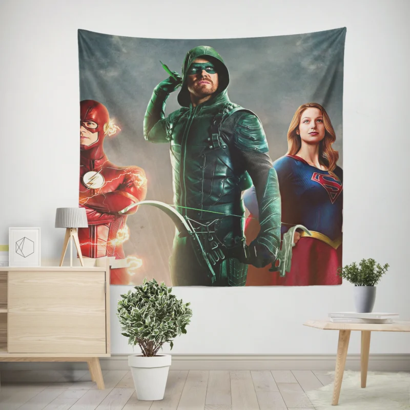 Arrow Crossover: The Heroes of Arrowverse Unite  Wall Tapestry