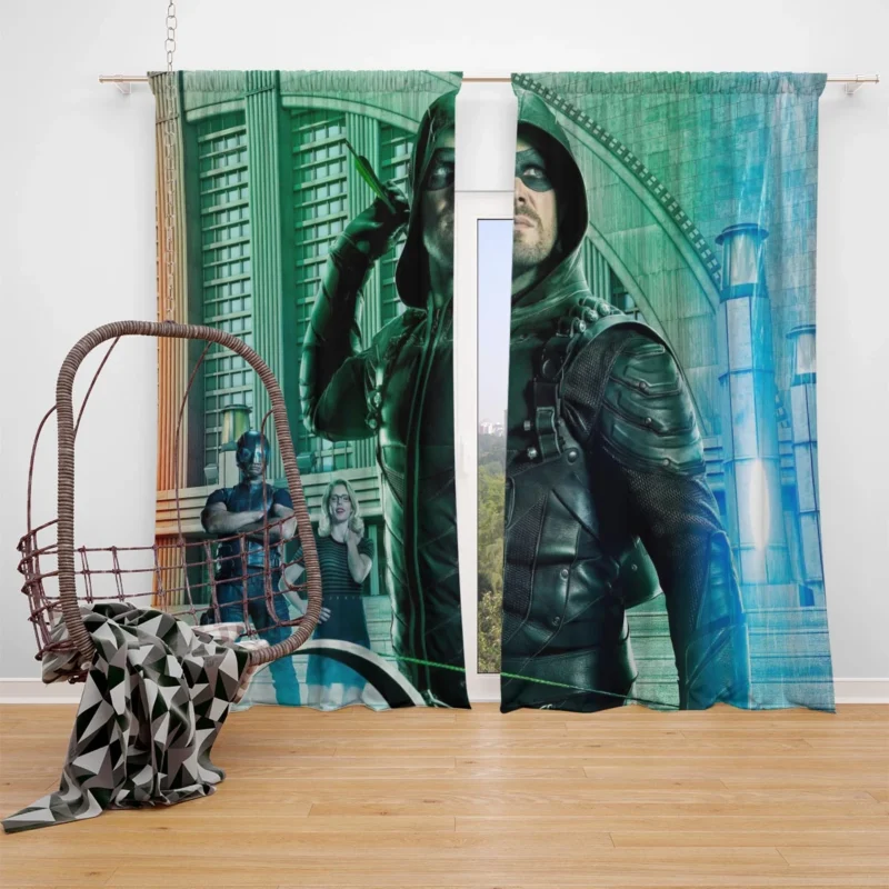 Arrow Wallpaper: Oliver Queen Vigilante Journey Window Curtain