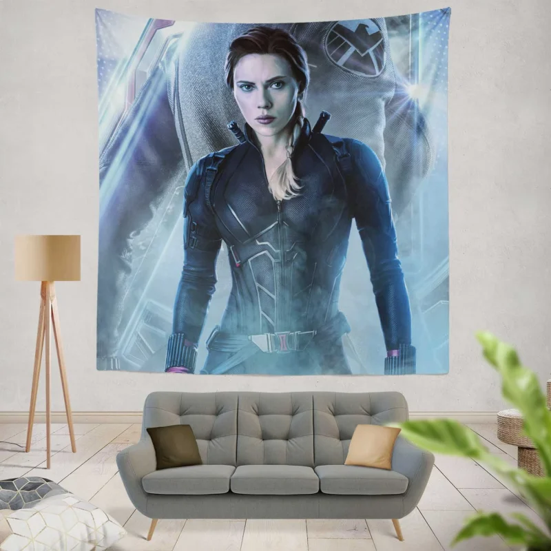 Avengers Endgame: Black Widow and Superhero Showdown  Wall Tapestry