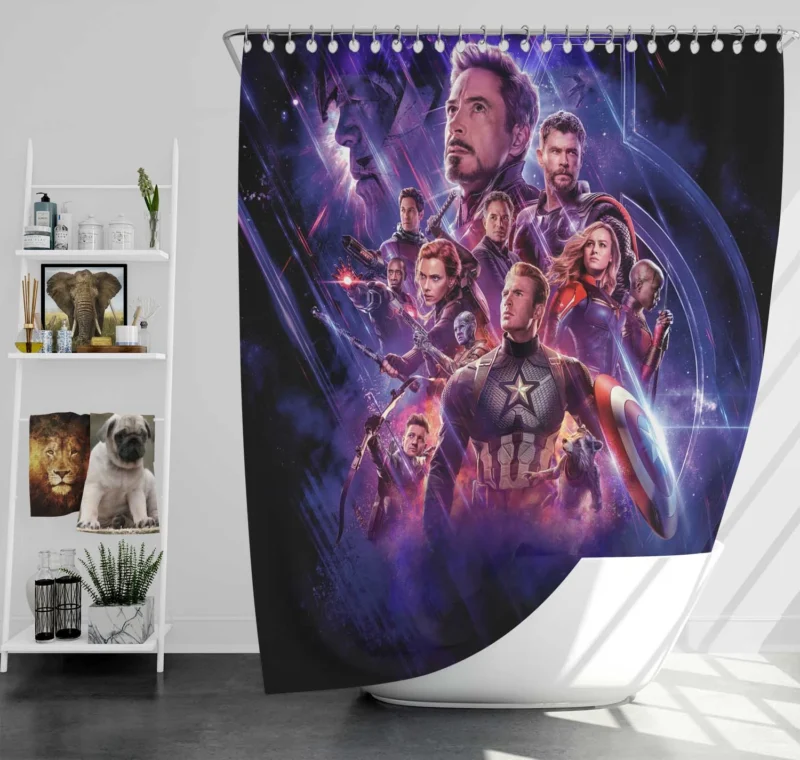 Avengers Endgame: Heroes Unite to Defeat Thanos Shower Curtain