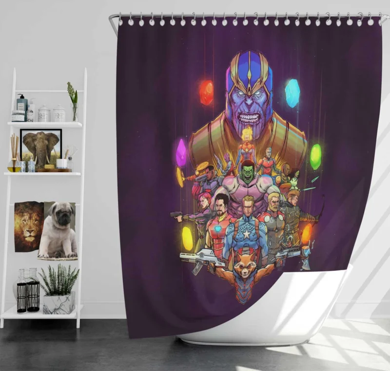Avengers Endgame: Heroes vs. Thanos - Who Will Triumph? Shower Curtain
