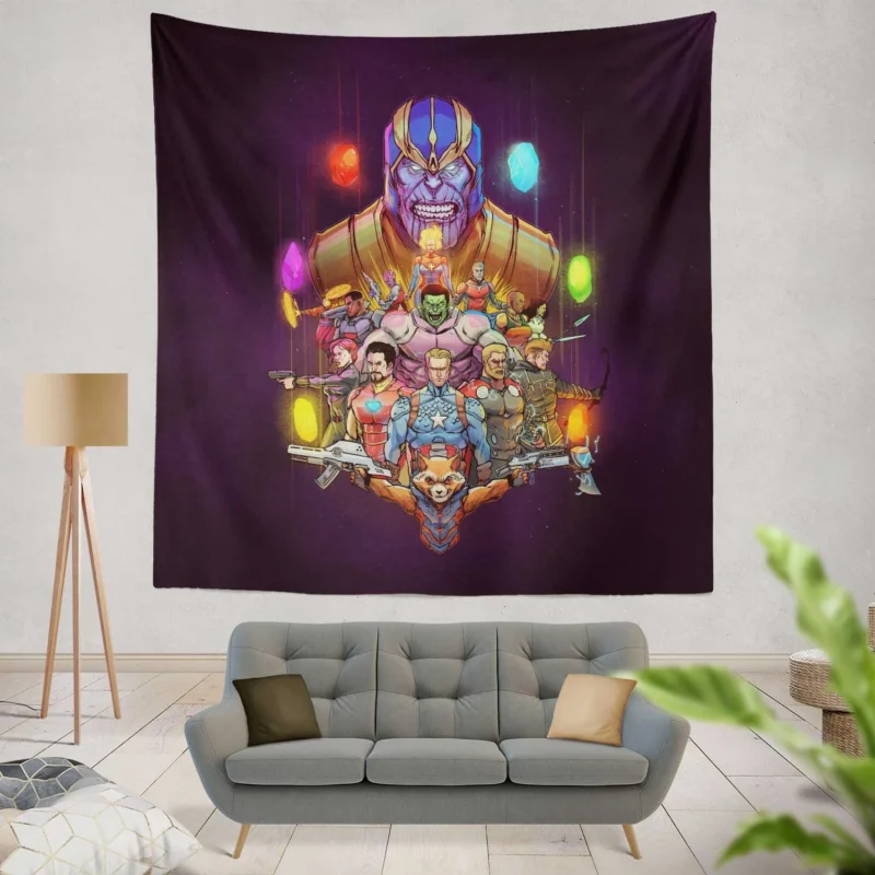 Avengers Endgame: Heroes vs. Thanos - Who Will Triumph?  Wall Tapestry