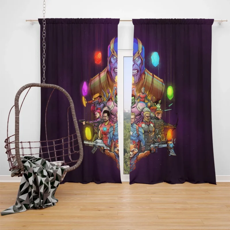 Avengers Endgame: Heroes vs. Thanos - Who Will Triumph? Window Curtain