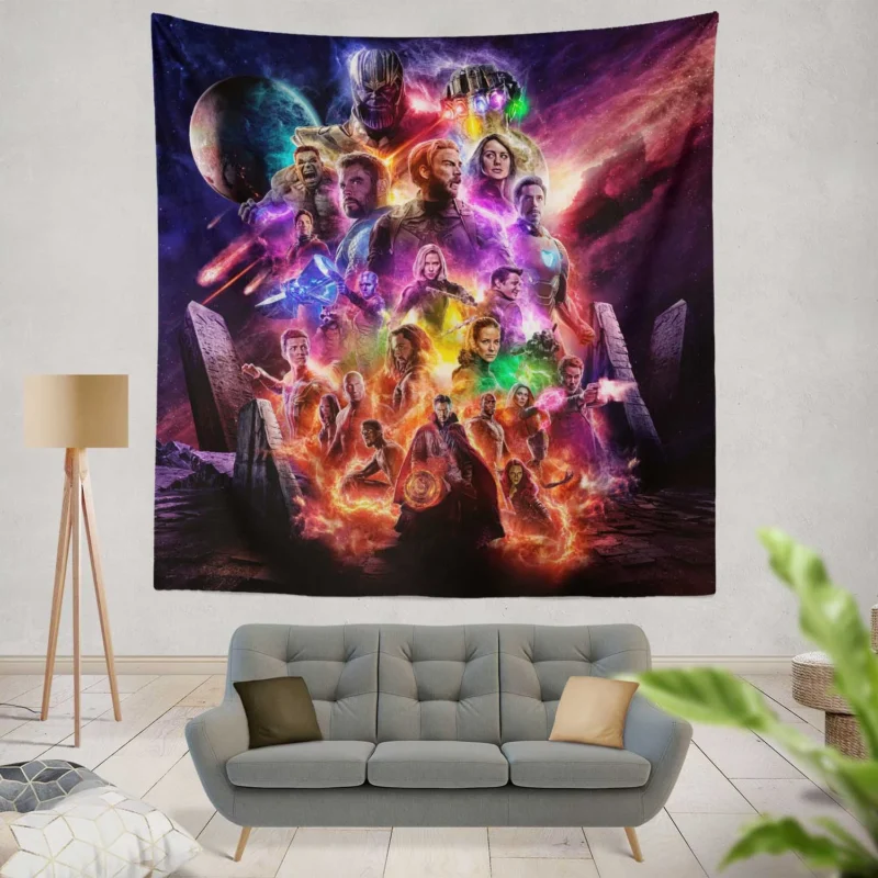 Avengers Endgame: Heroes vs. Thanos and More  Wall Tapestry