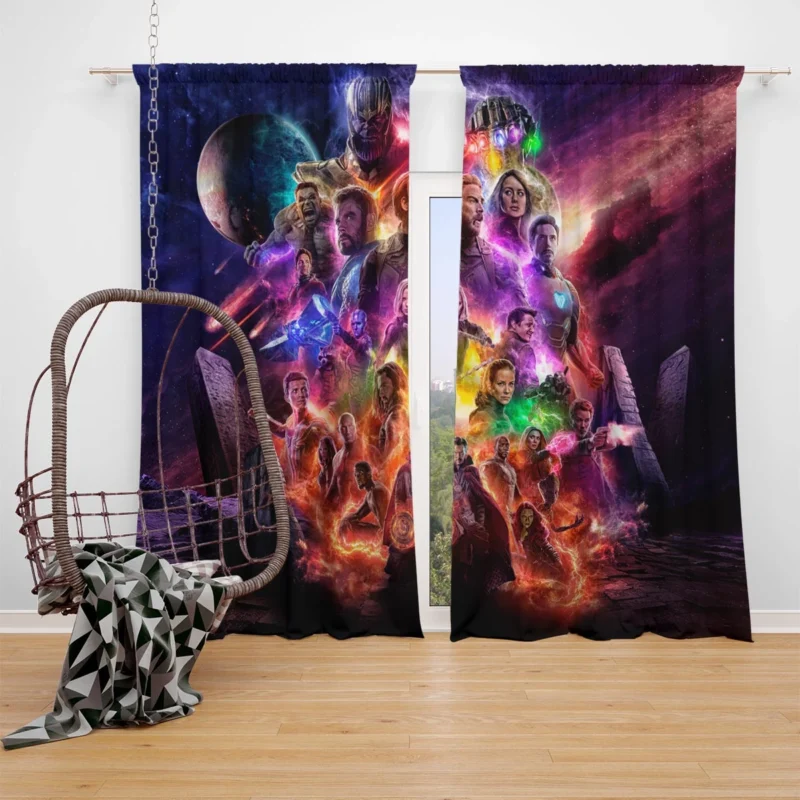 Avengers Endgame: Heroes vs. Thanos and More Window Curtain