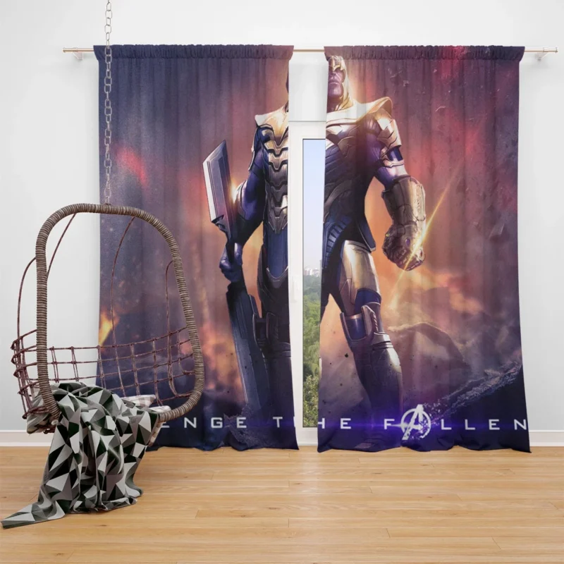 Avengers Endgame: Thanos and the Infinity Gauntlet Window Curtain