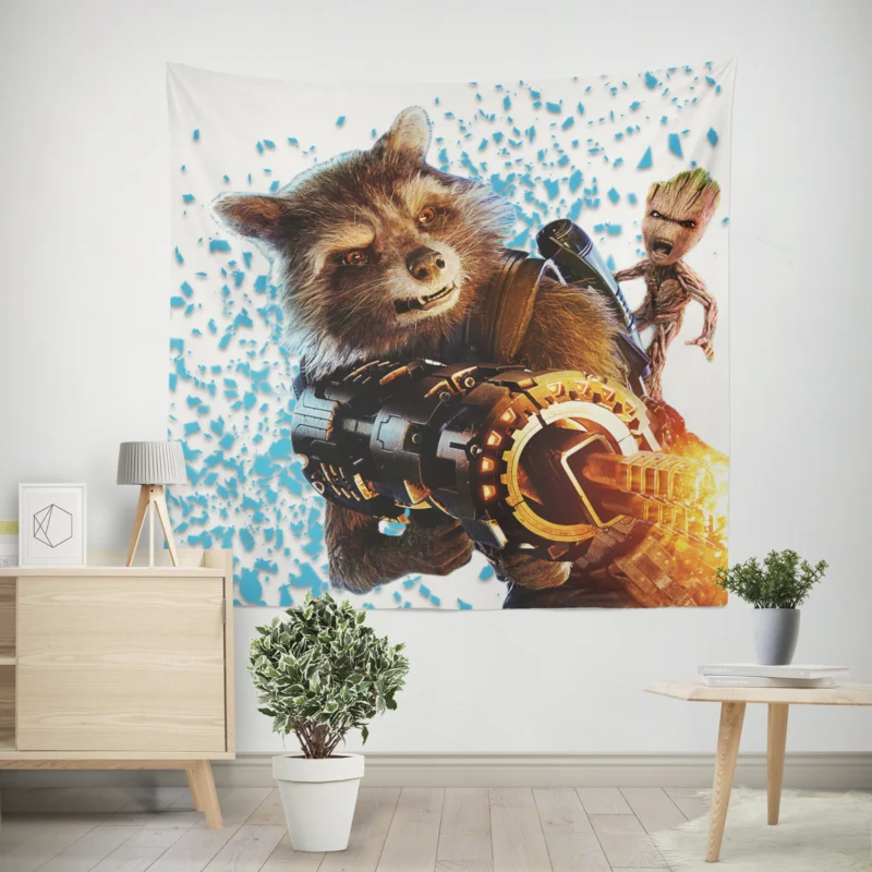 Avengers: Infinity War - Rocket Raccoon and Groot  Wall Tapestry