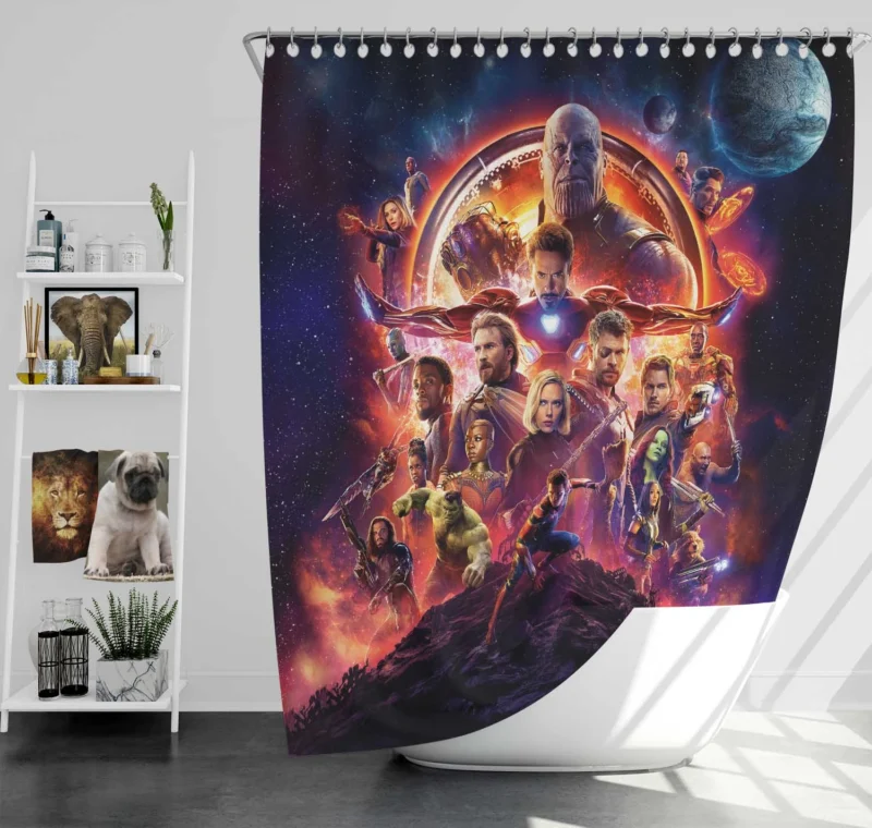 Avengers: Infinity War Wallpaper - Epic Heroes Collide Shower Curtain